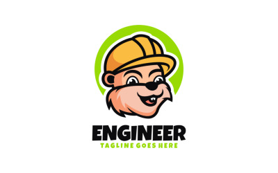 Kreslené logo inženýra maskota 2