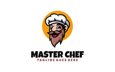 Logo de mascotte simple de chef cuisinier