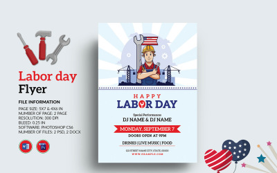 Us Labour Day Party Uitnodiging Folder Sjabloon