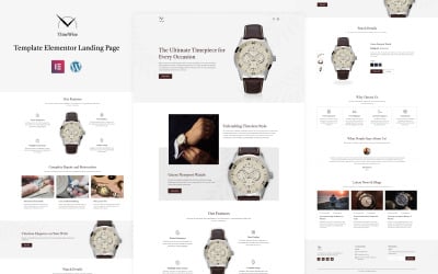 TimeWise - Цільова сторінка магазину годинників і сервісу ремонту Elementor