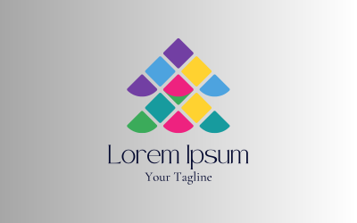 Abstrakt logotyp flerfärgade former för företagsdesign