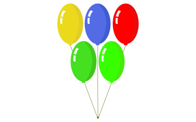 Luftballons auf weißem Hintergrund und im Vektor dargestellt