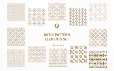 Batik Pattern Elements Set