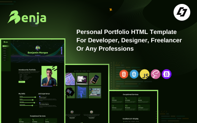 Benja — HTML-шаблон современного портфолио и резюме | Минимальный, Отзывчивый