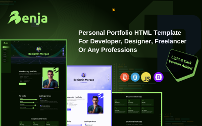 Benja – Modern portfólió és önéletrajzi HTML sablon | Minimális, érzékeny