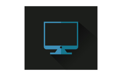Computer icon illustrated on a white background and in vector