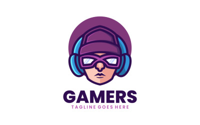 Logo de dessin animé de mascotte de joueurs 1