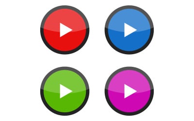 Play button illustrated on a white background in vector