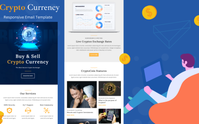 Criptomoneda: plantilla de correo electrónico receptiva multipropósito