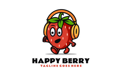 Happy Berry maskot kreslené Logo