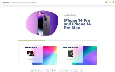 HTML-sitesjabloon voor online winkel