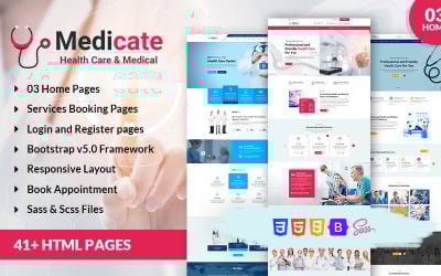 Medicate - Modello HTML per assistenza sanitaria e medicina