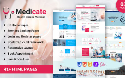 Medicine- Hälsovård &amp;amp; Medicin HTML-mall
