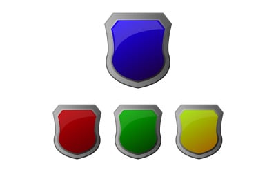 Shield illustrated on a white background in vector and colored