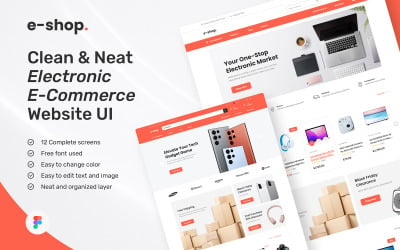 E-Shop - Ontwerpsjabloon voor elektronische e-commerce website-UI