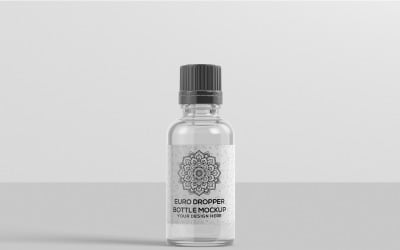 Euro Dropper Bottle with Box Mockup