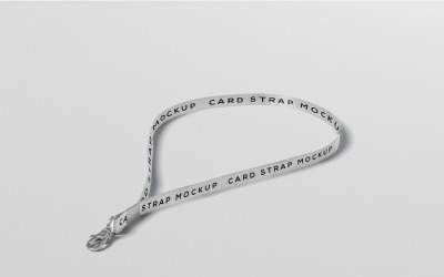 Mockup di cinturino per carte con cordino