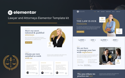 Avocate - Kit de modèles Elementor pour avocats et avocats