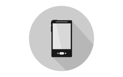 Colored smartphone in vector on a white background