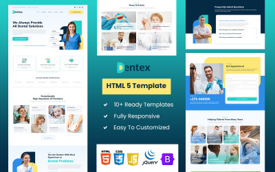 DENTEX - Modèle de site Web HTML5 pour dentistes et soins dentaires