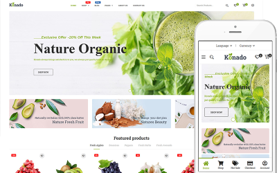 Konado - Tema di alimenti biologici Tema WooCommerce