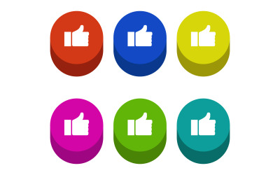 Like-knop geïllustreerd op een witte achtergrond in vector