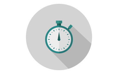 Stopwatch in kleurrijk op een witte achtergrond