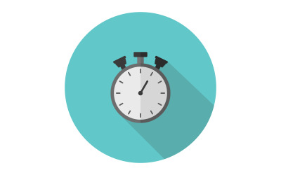 Stopwatch in vector en gekleurd op een witte achtergrond