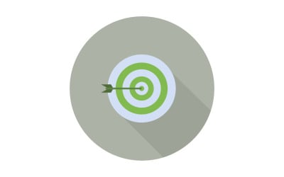 Target illustrated on a background in vector