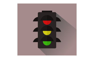 Verkeerslicht in vector op gekleurde achtergrond