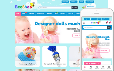 BeeShop - Çocuk Oyuncakları ve Çocuk Giyim Mağazası için Tema WooCommerce Teması