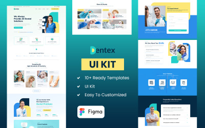 DENTEX - Kit de interface de usuário figma para serviços odontológicos