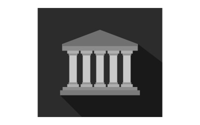 Templo griego ilustrado sobre fondo y coloreado en vector