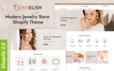 Jeweelish – Modern ékszerüzlet Shopify 2.0 reszponzív téma