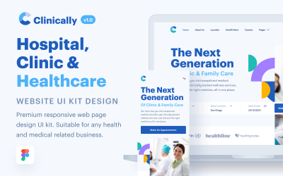 临床 - 医疗保健 Web UI 设计套件