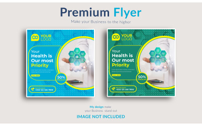 Sjukvårdskampanj med vår Premium Social Media Flyer Ads PSD-mall