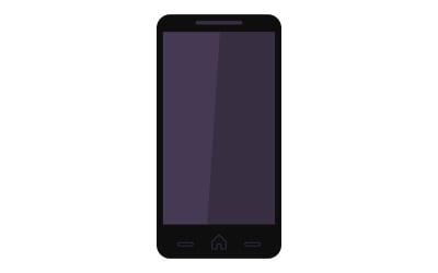 Smartphone ilustrado sobre fondo en vector y coloreado