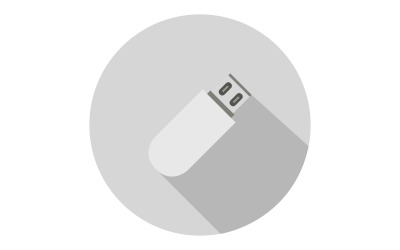 Unidad usb vectorizada sobre fondo en vector