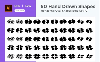 Horizontale ovale Form Fett 50_Set V 10