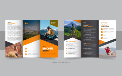 Tour a cestovní kancelář trojdílný návrh šablony brožury rozložení vektoru