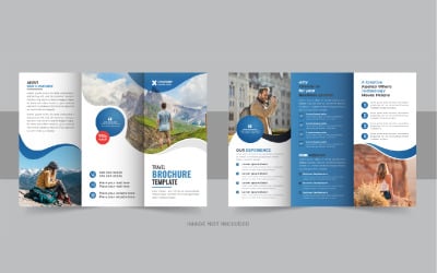 Tour and travel agency trifold brochure template design