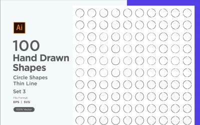 Circle Shape Thin Line 100_Set V 03