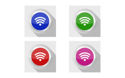 Botão colorido Wi-Fi em um fundo