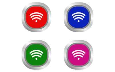 Botón wifi colorido sobre un fondo blanco