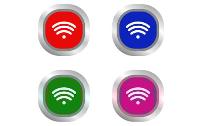 Colorful wifi button on a white background