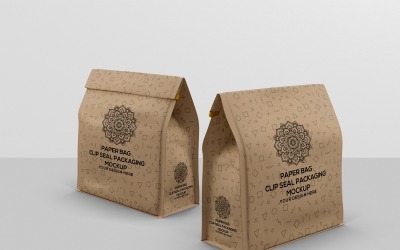 Maqueta de bolsa de embalaje de papel