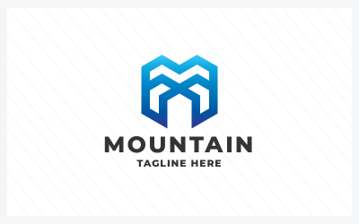 Modello di logo vettoriale Mountain Letter M Pro