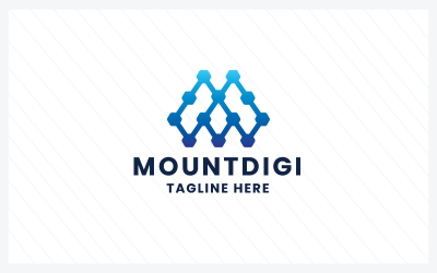 Plantilla de logotipo Mount Digital Letter M Pro