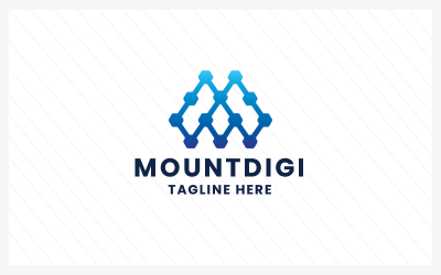 Шаблон логотипа Mount Digital Letter M Pro