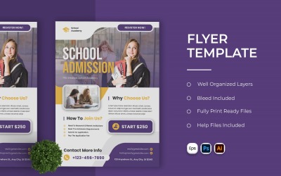 School Admissions Flyer Template